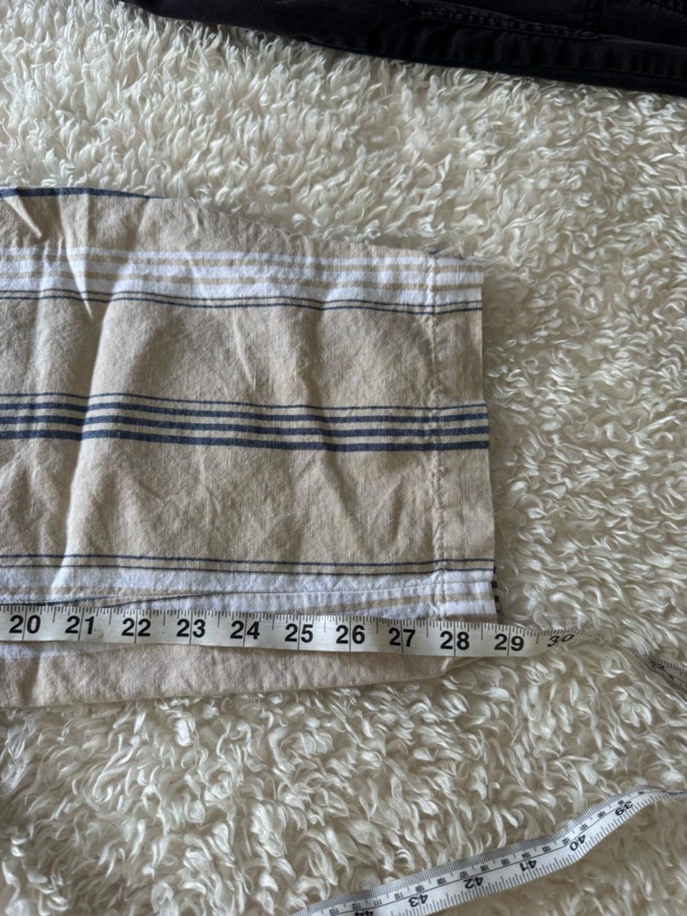Liz Claiborne Striped Linen Wide-Leg Pants Trouser Cream Gray White Sz Large - Picture 6 of 10